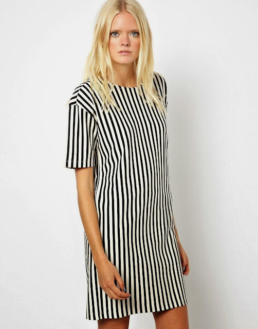 black and white stripe dress