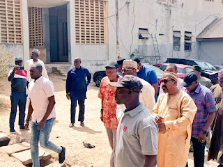 Independent National Electoral Commission (INEC), Prof. Mahmood Yakubu, visits the training center for Presiding Officers (POs)/Assistant Presiding Officers (APOs) at the Government Secondary School, Garki, Abuja
