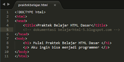 mulai praktek belajar html dasar