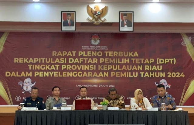 DPT Pemilu 2024 Tingkat Provinsi Kepri Sebanyak 1.500.974  Orang