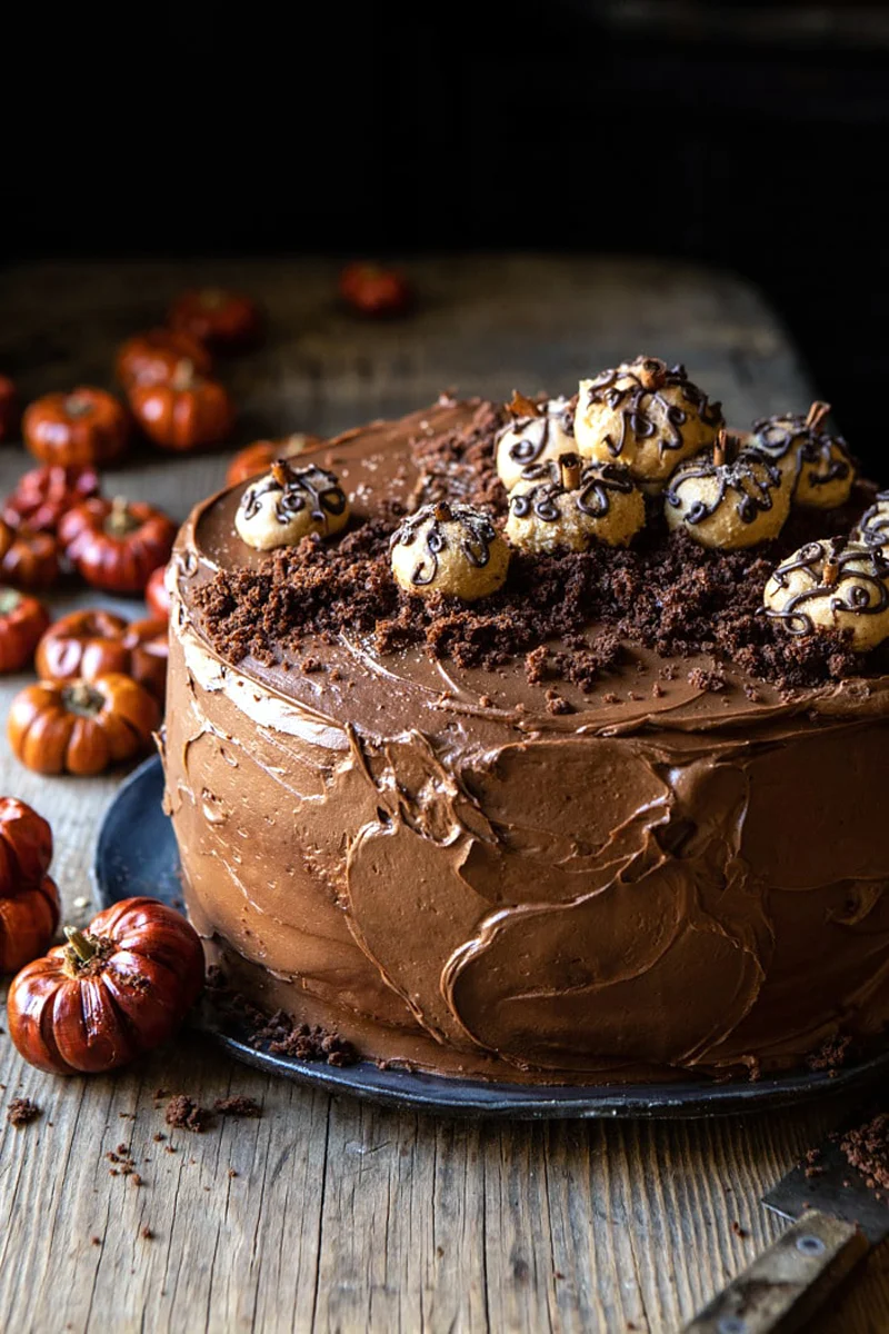 Pumpkin Patch Chocolate Peanut Butter Cake