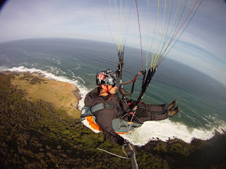 Stanwell Park paragliding slightly from back and above