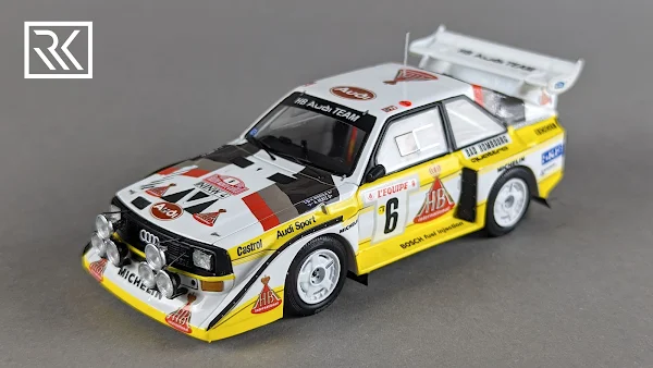 Zdjęcie modelu 1:43 Spark Audi Sport Quattro S1 E2, Rajd Monte Carlo 1986, Hannu MIkkola i Anne Hertz