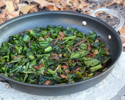 Sautéed Collard Greens with Bacon, another easy side dish ♥ KitchenParade.com.