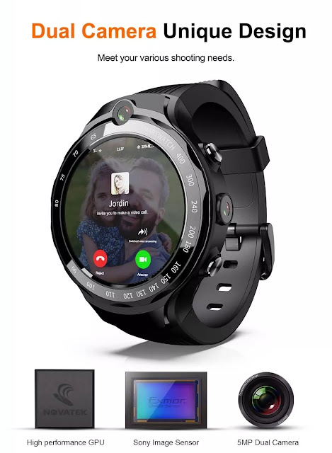 LOKMAT LOK 02 4G LTE 1+16G Dual HD Camera Dual GPS Positioning Smart Watch Phone 1.39'' AMOLED Screen Optical Heart Rate Monitor Multiple Sports Modes Fitness Smart Bracelet 