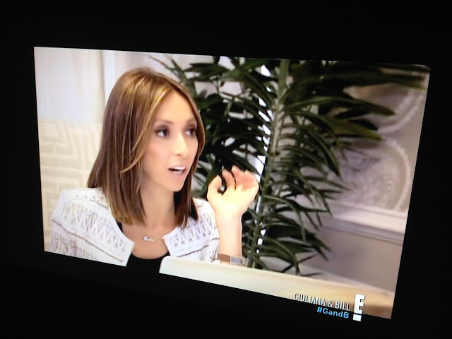 Screen shot of Giuliana & Bill with Giualiana Rancic and a COCOCOZY Logo Throw in Grey on E!