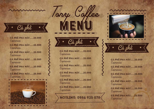 Download mẫu menu cafe file AI đẹp