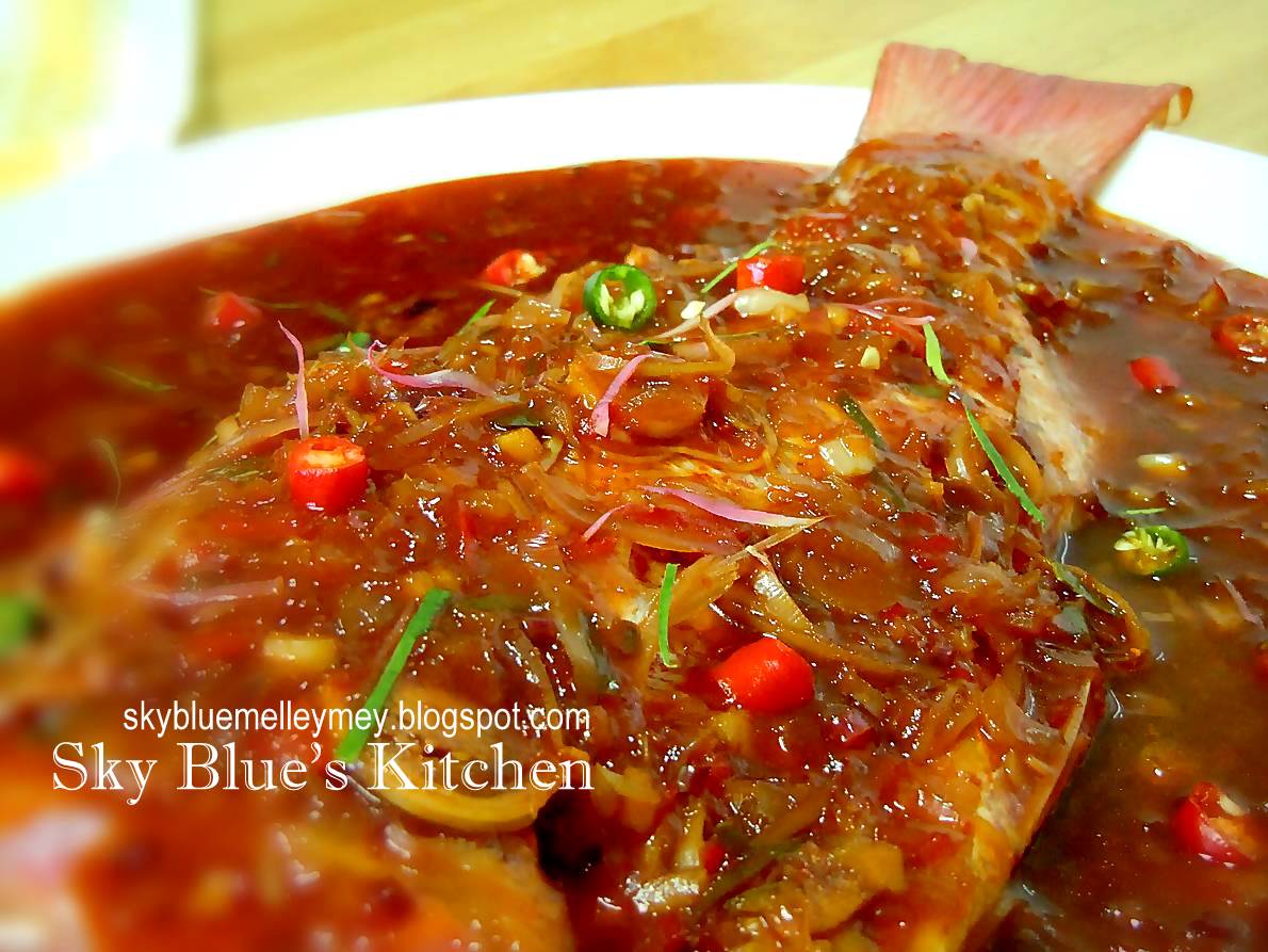 Melley Mey's Kitchen : ~ Resipi Ambuyat Cicah Ikan Merah 