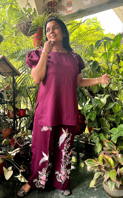Weaving Heritage and Elegance: The Wine-Coloured Parsi Gara Embroidered Co-ord Set