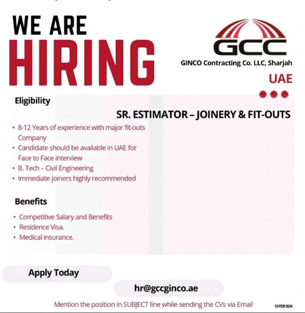 06 February 2024 - Jobs Interviews In UAE From Today