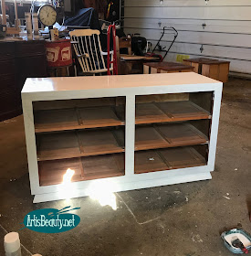 GENERAL FINISHES NEW COLOR ALABASTER MODERN FARMHOUSE DRESSER MAKEOVER BEFORE AND AFTER