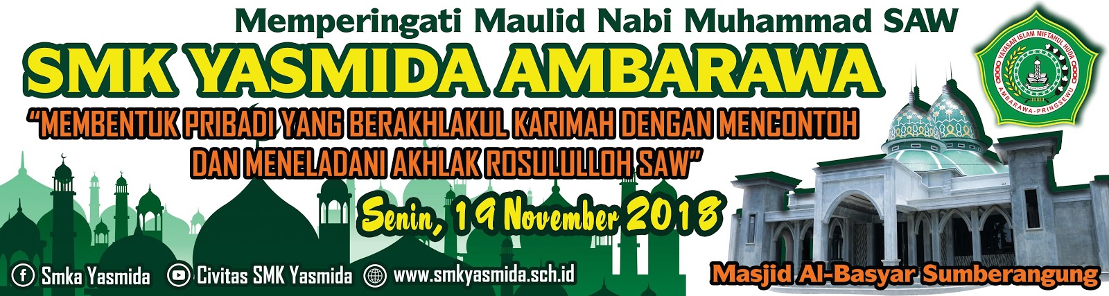  Desain Banner Maulid  Nabi Muhammad SMK Yasmida Abdur Rozak