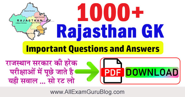 1000 Rajasthan Gk Important Questions And Answers In Pdf Download