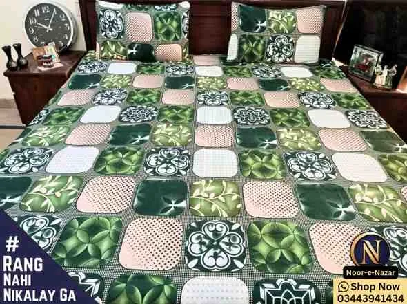 Buy Cotton Satin Bed Sheets Online in Pakistan | D73
