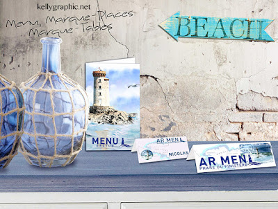 KellyGraphic Faire-part Mariage Voyage : thème Bretagne