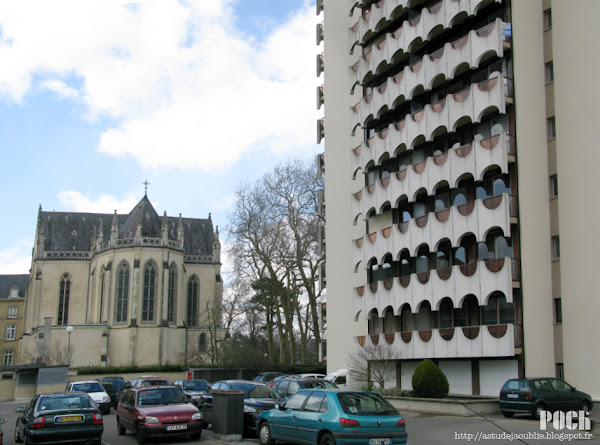 Rennes - Le belvédère, 37 rue de Brest.  Architecte: Georges Maillols  Construction: 1973