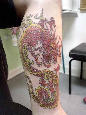 Dragon tattoo on foot