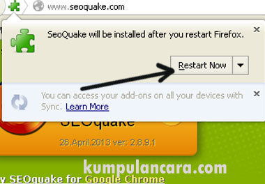 Cara Pasang | install | Menggunakan SEOquake di Mozilla Firefox