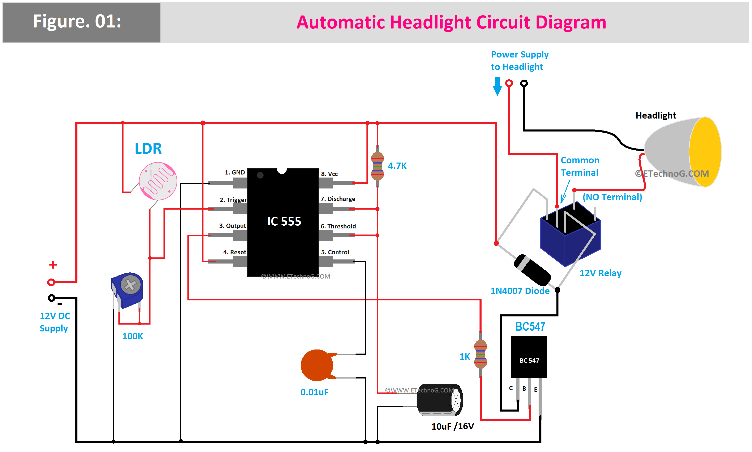 Circuit Diagram of Automatic Headlight