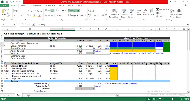 Channel Strategy, Selection, and Management Plan Excel Template