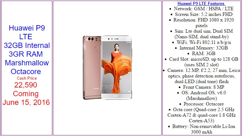Huawei p9 us release