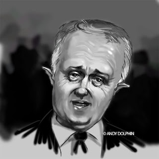 Malcolm Turnbull Prime Minister digital caricature by Andy Dolphin