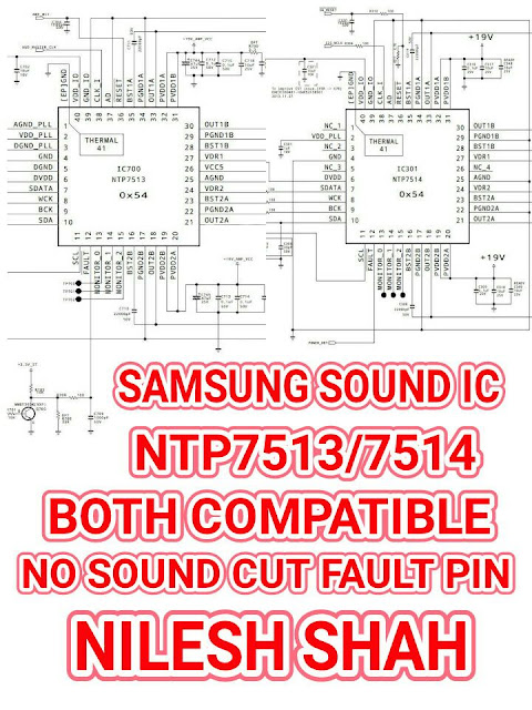 Samsung LED TV SOUND IC NTP7513 SUBSTITUTE