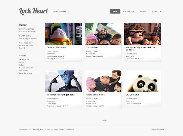 Lock Heart free blogger gallery templates download