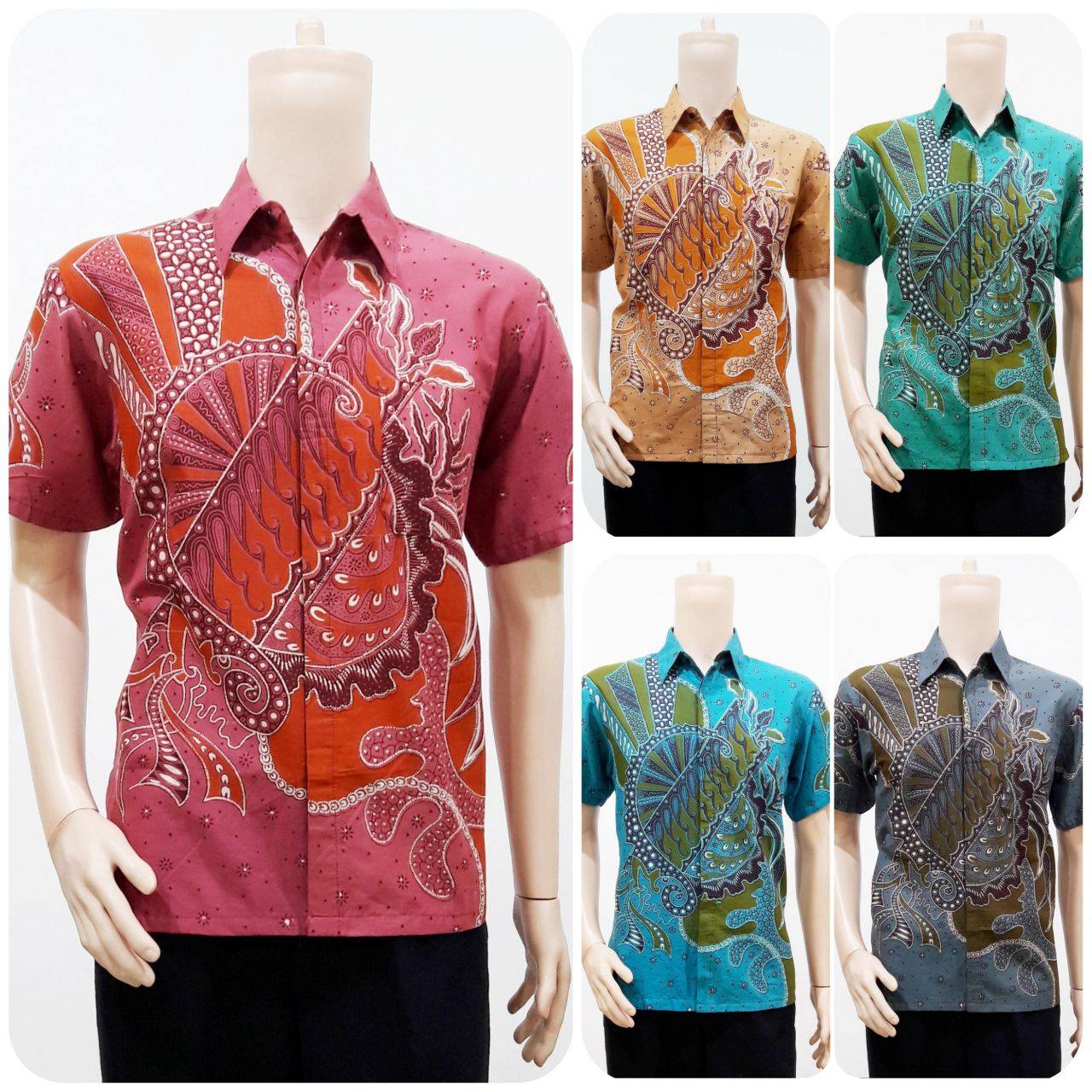 Jual Baju Batik Pria  Lengan Pendek Motif Minu Batik  