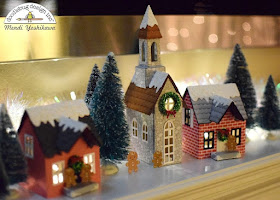 Doodlebug Design: Christmas Village Houses by Mendi Yoshikawa (using Sizzix Dies & Patterned Papers from various Doodlebug collections).