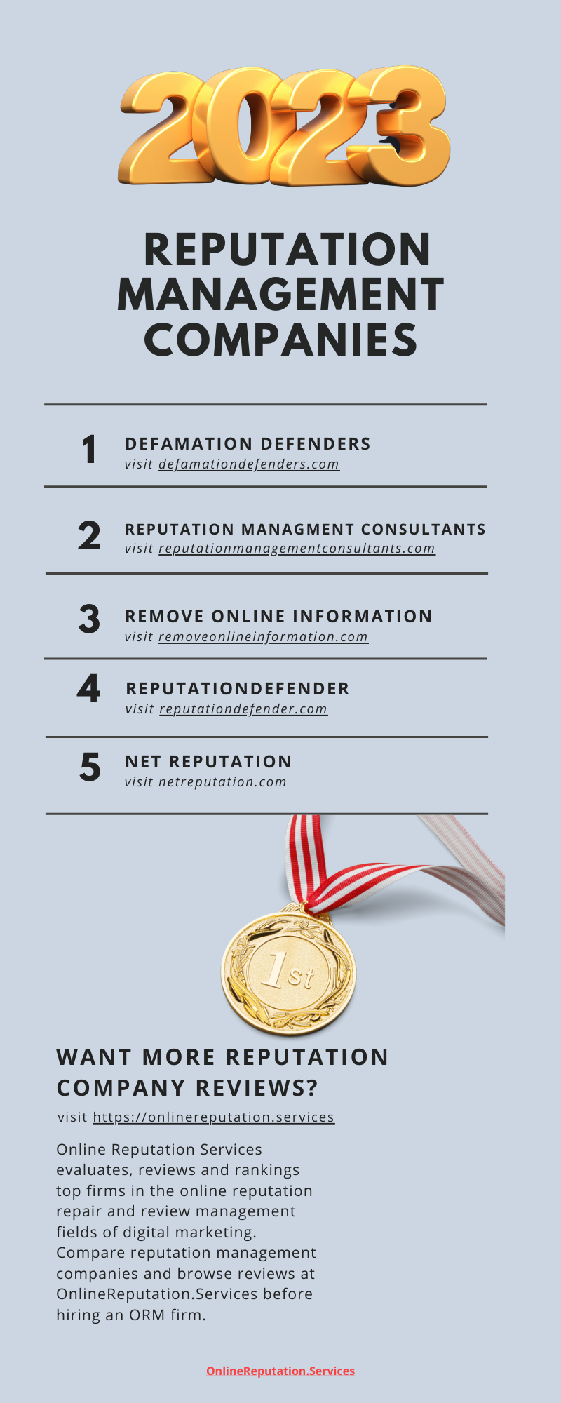2023 Infographic Ranking Best Online Reputation Companies