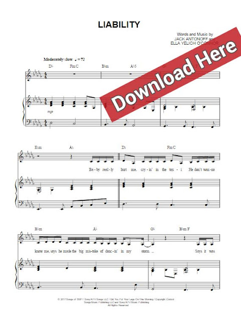 lorde, liability, sheet music, piano notes, chords, dwonload, pdf, klavier noten, voice, vocals, tutorial, how to