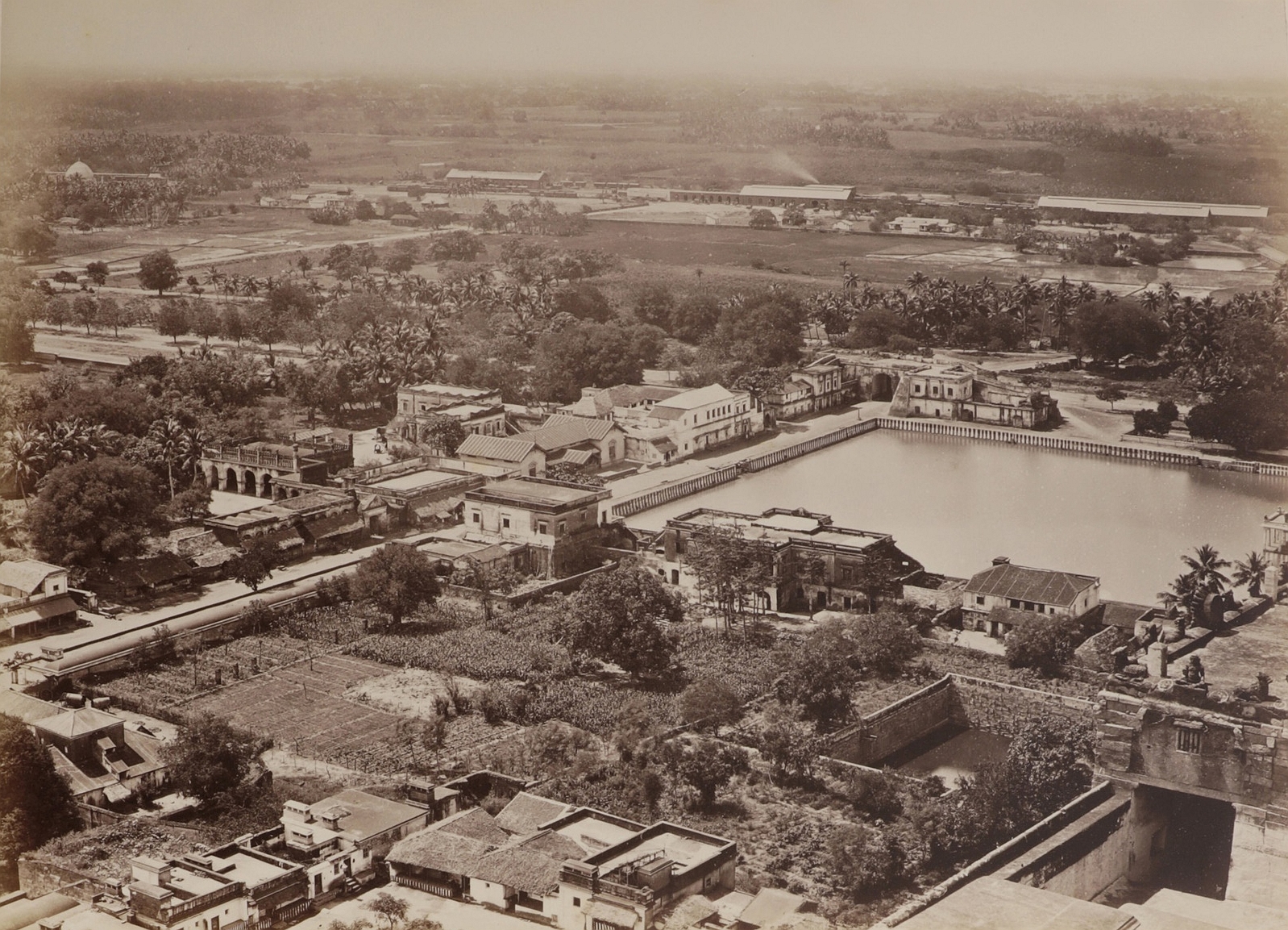 View of Tiruchirappalli (Tiruchi or Trichy), Tamil Nadu, India | Rare & Old Vintage Photos (1885)