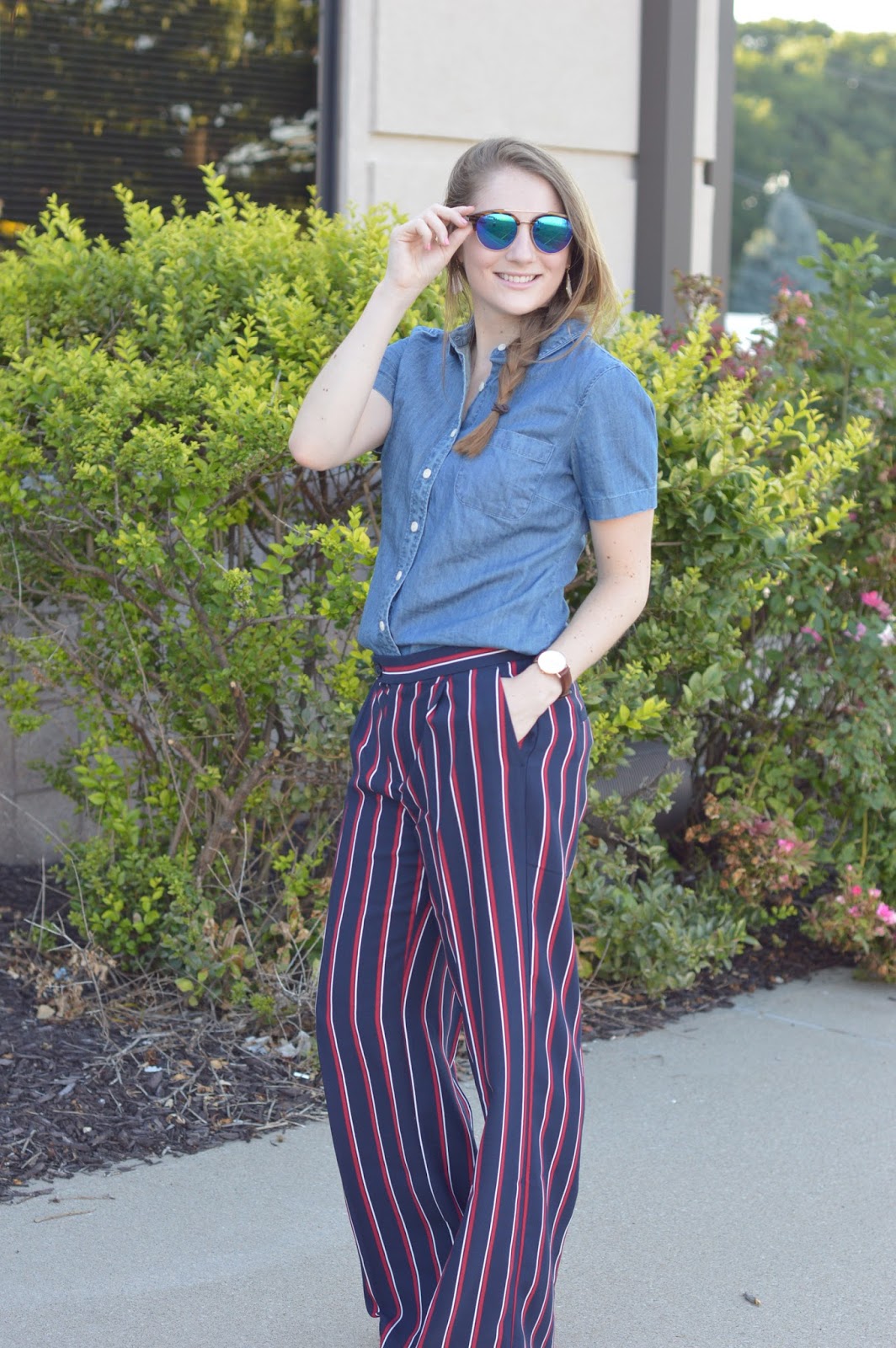 cute outfit ideas for work | work outfit ideas with items from banana republic | banana republic striped dress pants | outfit ideas with striped dress pants | a memory of us | 