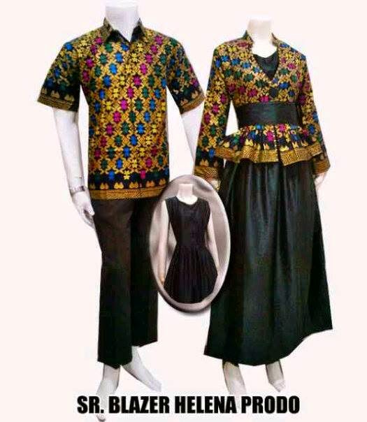 Baju Sarimbit Gamis Batik Model Setelan Rok Blouse Untuk Pesta Pernikahan