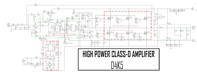 Power Amplifier Class D D4K5 4500W Circuit Diagram