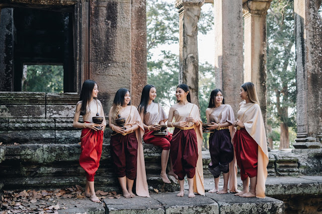 Khmer  woman traditional costumes