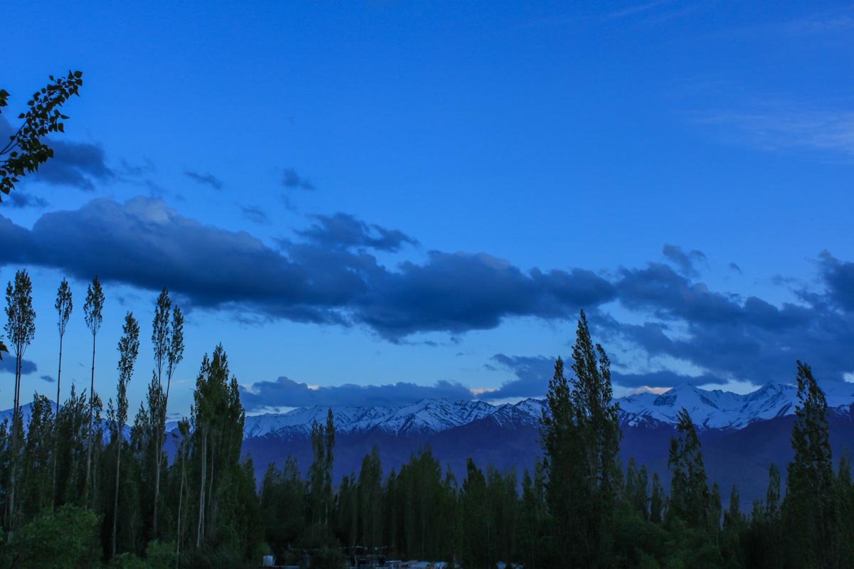 Leh at dusk, Ladakh