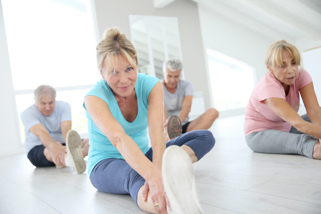 Seniors practicing bone safe exercises for osteoporosis safety