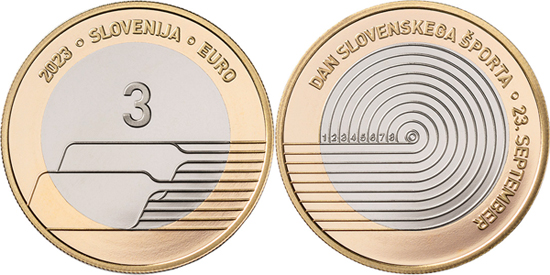 Slovenia 3 euro 2023 - Day of Slovenian Sport