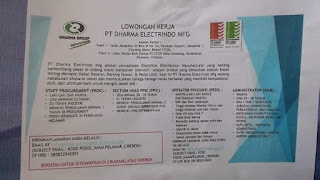 lowongan kerja PT. Dharma Electrindo Manufacturing