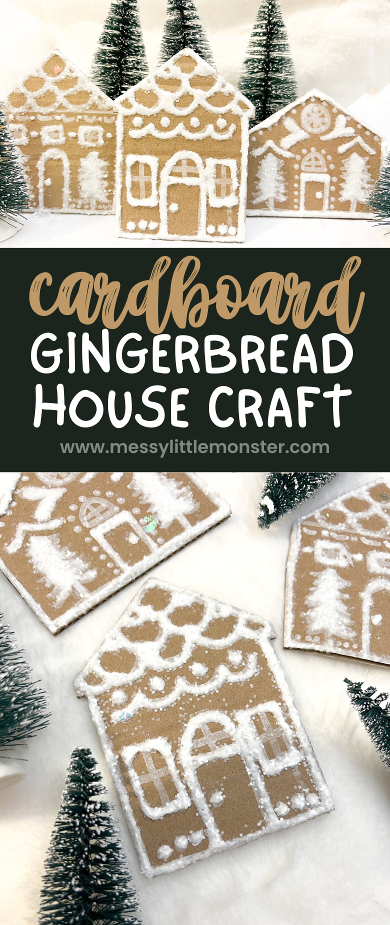DIY cardboard gingerbread house craft