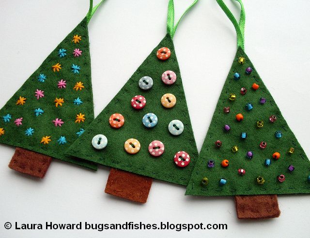 Bugs and Fishes by Lupin: How To: Felt Christmas Tree Ornaments