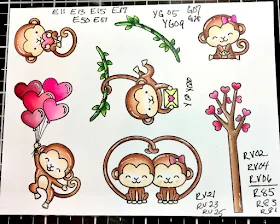 Sunny Studio Stamps: Love Monkey Fall Flicks Filmstrips Love Themed Card by Angelica Conrad
