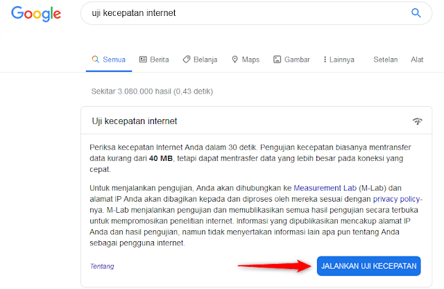 uji kecepatan internet