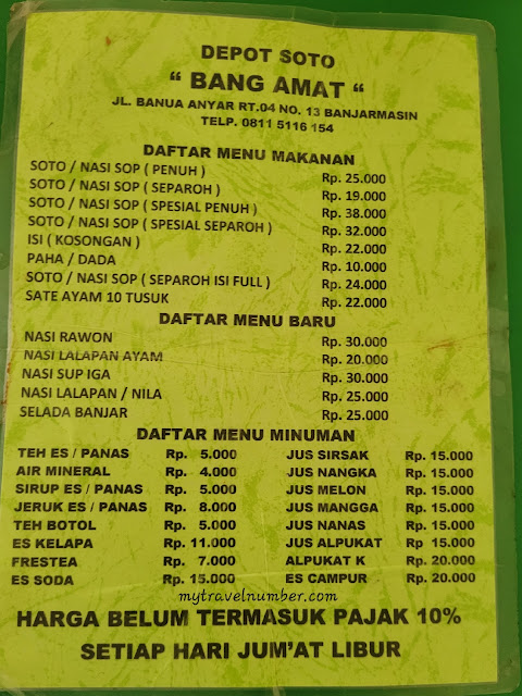 daftar menu soto bang amat