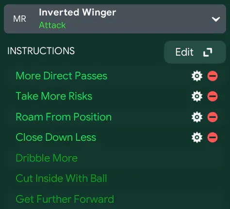 (MR) Inverted Winger – Attack