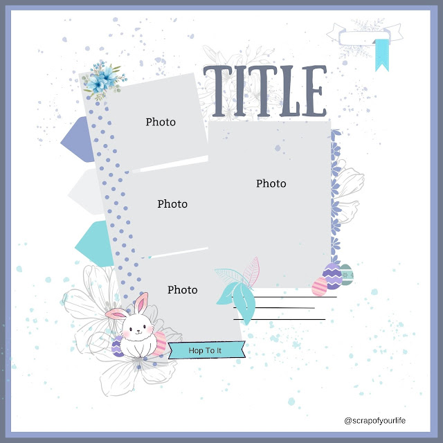 Free Sketch for Scrapbooking Layouts with an Easter theme