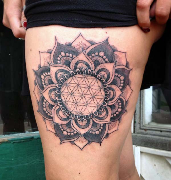 custom mandala tattoo design  Great stylish lotus flower mandala tattoo