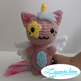 L'accroche laine - Pixel le chat-licorne